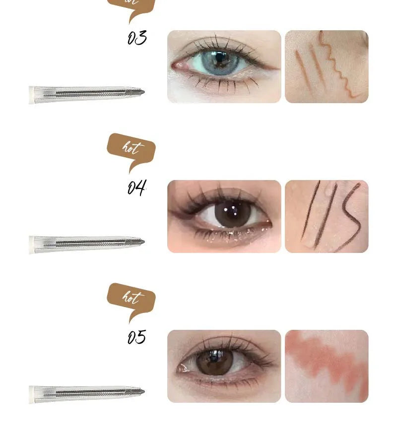 Chocolate Brown Eyeliner Gel Pen 5 Colors Long-lasting Waterproof Gel Eyeliner Latte Coffee Matte Silkworm Eyeliner Pen Makeup
