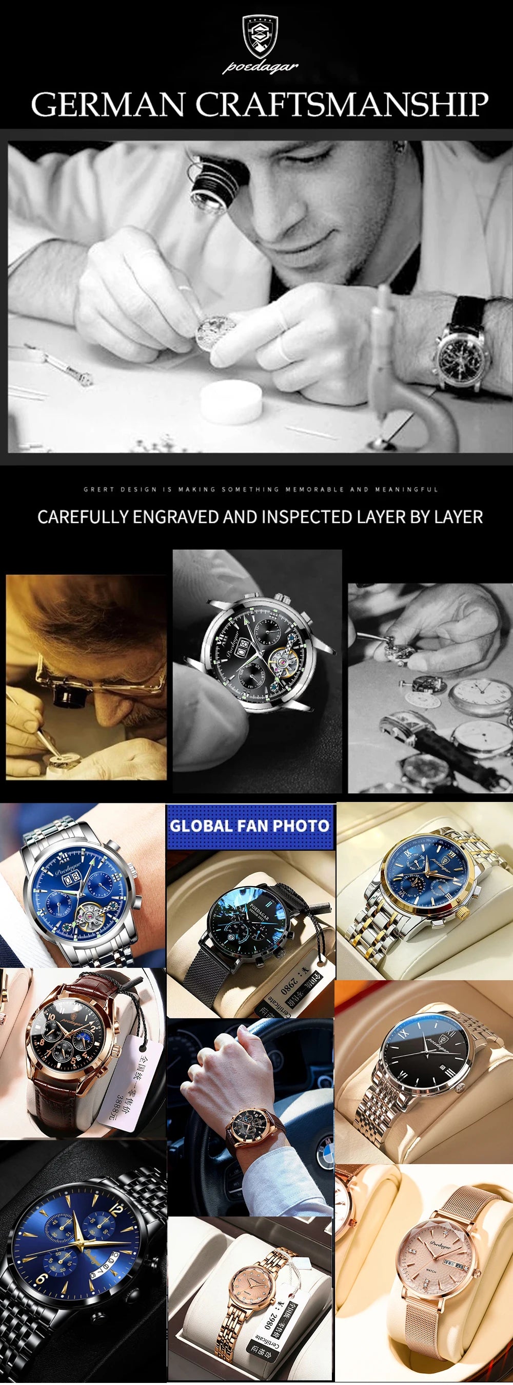 Original Ladies Watch Luminous Waterproof