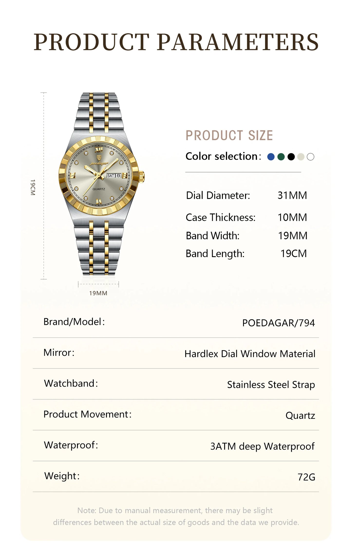 Original Ladies Watch Luminous Waterproof