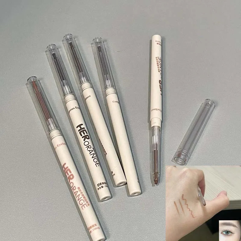 Chocolate Brown Eyeliner Gel Pen 5 Colors Long-lasting Waterproof Gel Eyeliner Latte Coffee Matte Silkworm Eyeliner Pen Makeup