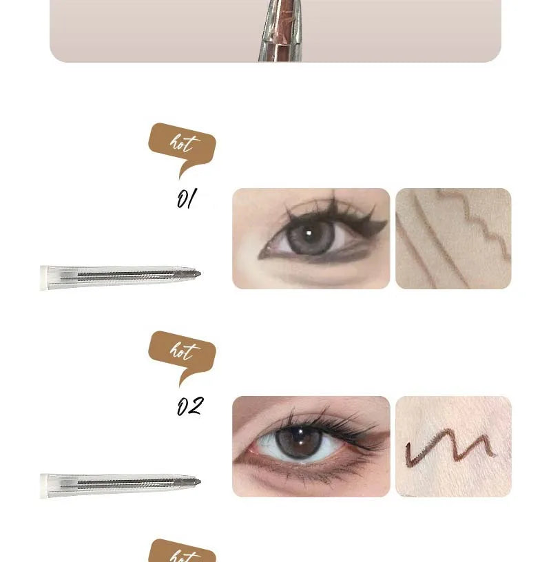 Chocolate Brown Eyeliner Gel Pen 5 Colors Long-lasting Waterproof Gel Eyeliner Latte Coffee Matte Silkworm Eyeliner Pen Makeup