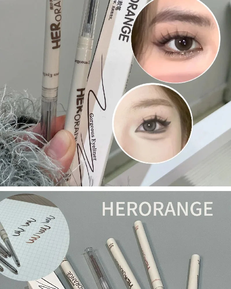 Chocolate Brown Eyeliner Gel Pen 5 Colors Long-lasting Waterproof Gel Eyeliner Latte Coffee Matte Silkworm Eyeliner Pen Makeup