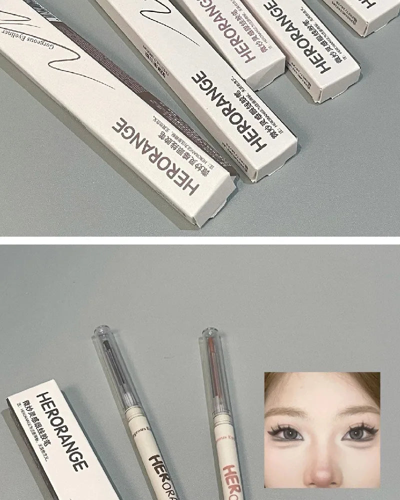 Chocolate Brown Eyeliner Gel Pen 5 Colors Long-lasting Waterproof Gel Eyeliner Latte Coffee Matte Silkworm Eyeliner Pen Makeup