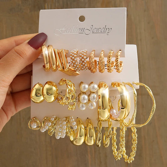 Pearl Earrings Set
