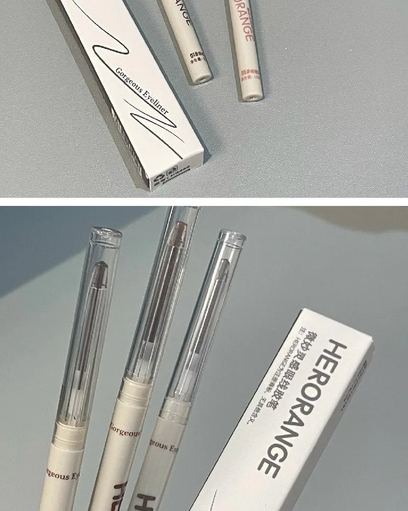 Chocolate Brown Eyeliner Gel Pen 5 Colors Long-lasting Waterproof Gel Eyeliner Latte Coffee Matte Silkworm Eyeliner Pen Makeup
