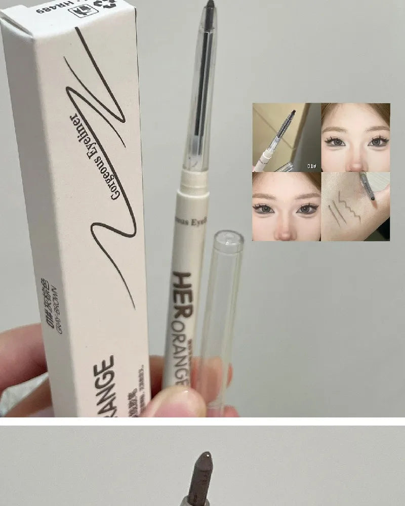 Chocolate Brown Eyeliner Gel Pen 5 Colors Long-lasting Waterproof Gel Eyeliner Latte Coffee Matte Silkworm Eyeliner Pen Makeup
